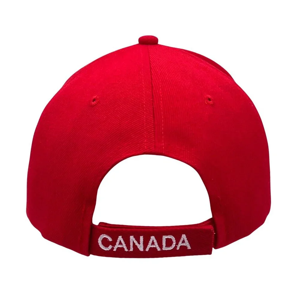 Canada Flag Embroidered Baseball Cap Hat Red White New Country Leather Brand - Picture 10 of 16